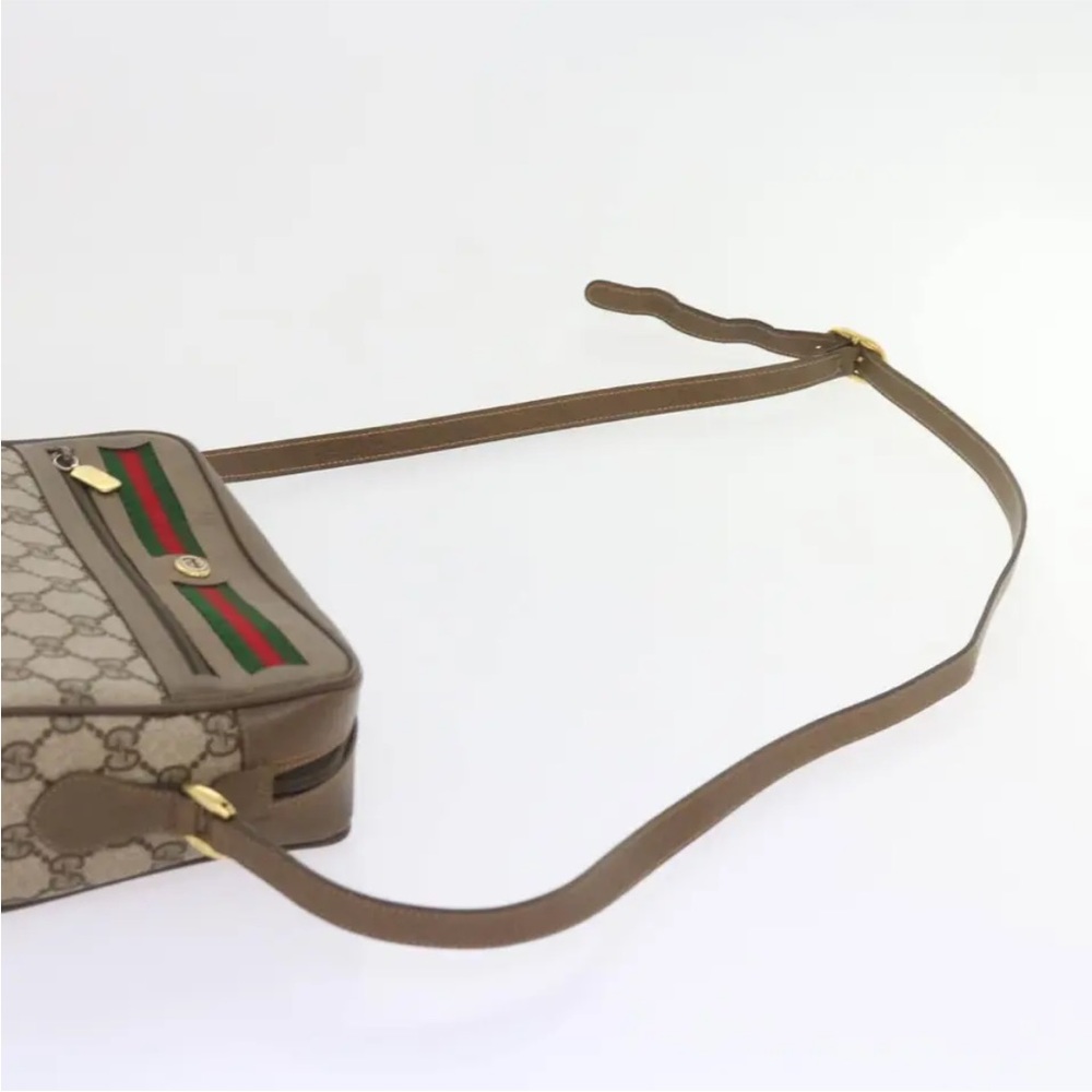 Authentic GUCCI GG Supreme Web Sherry line Bag Beige Red 56 02 087 Auth yk9330 - Picture 8 of 12